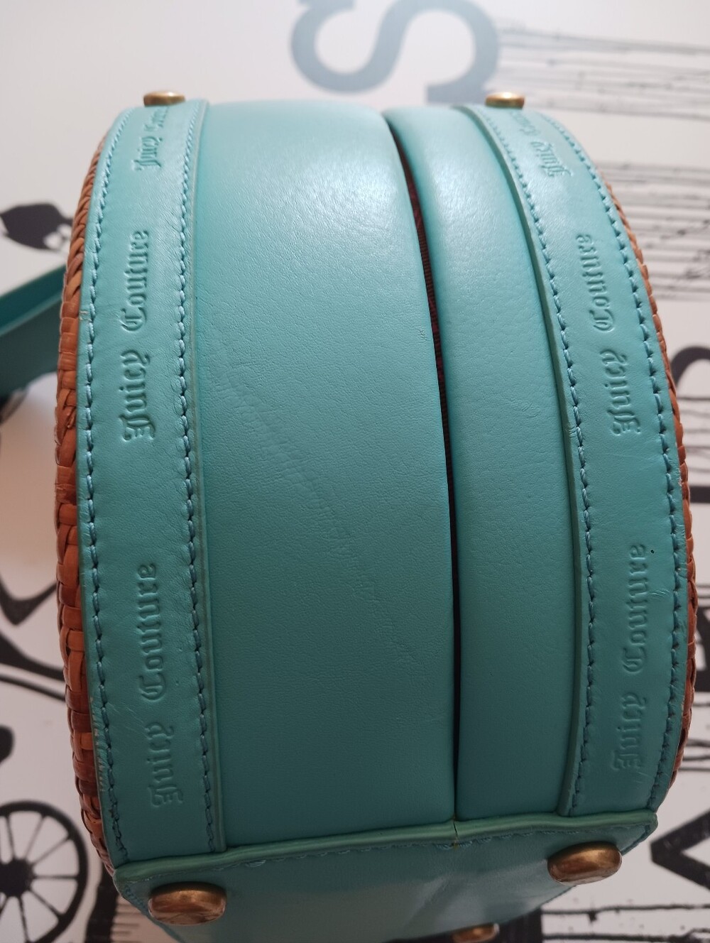 Vintage Juicy Couture Wicker/ Leather  Habdbag - Picture 7 of 15